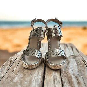 Marc Fisher Kickal Gold Wedge Espadrille